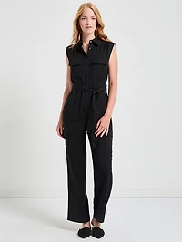 Tencel Utility Jumpsuit Black