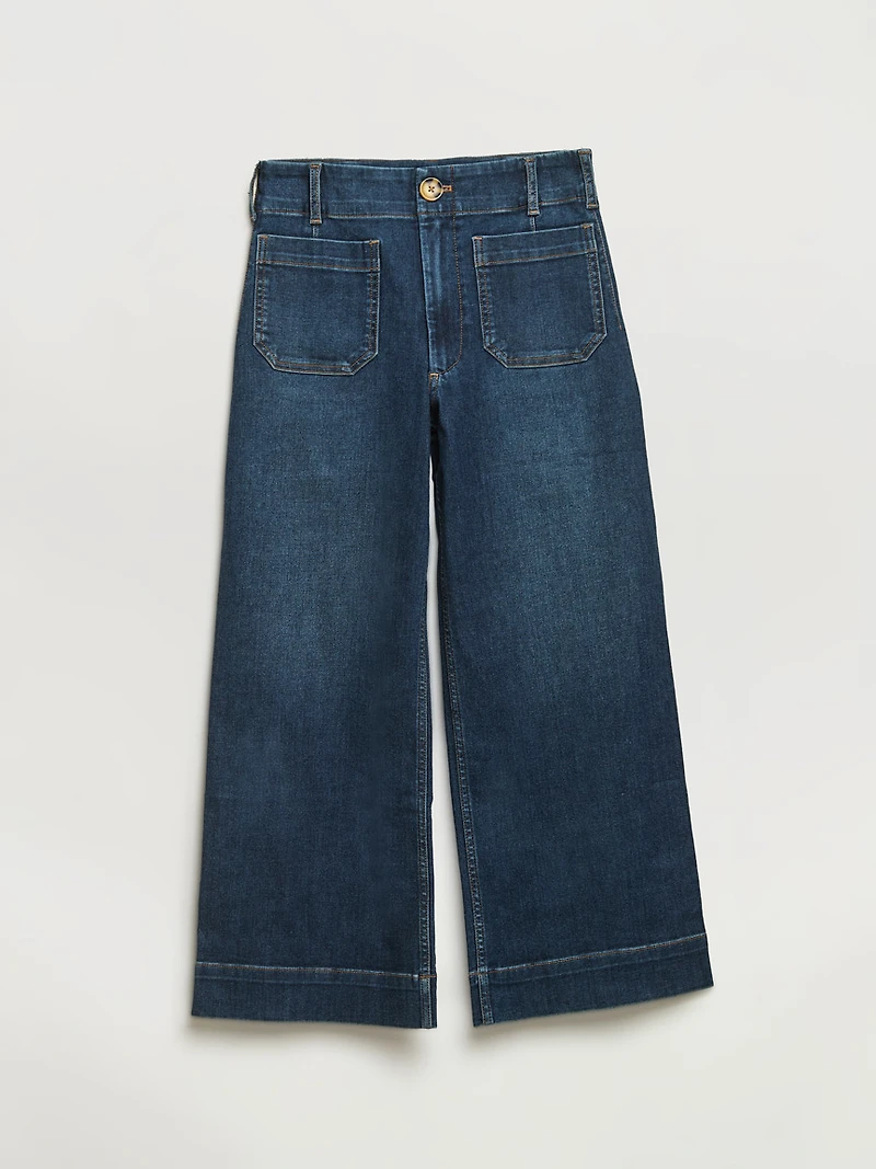 Juliet Wide Crop Jeans Mermaid Blue