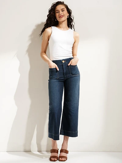 Juliet Wide Crop Jeans Mermaid Blue