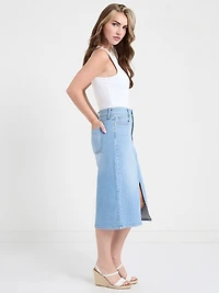 Denim Midi Skirt Midwash