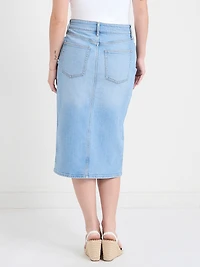 Denim Midi Skirt Midwash