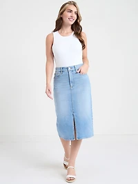 Denim Midi Skirt Midwash