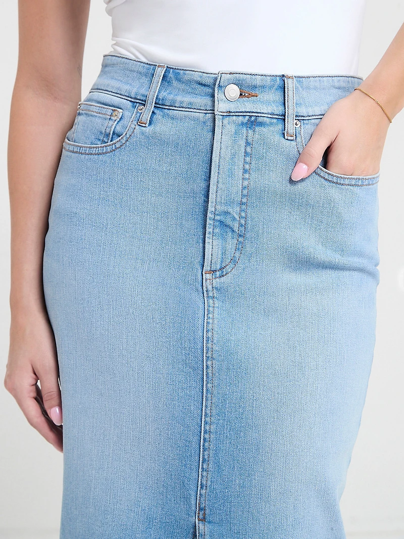 Denim Midi Skirt Midwash