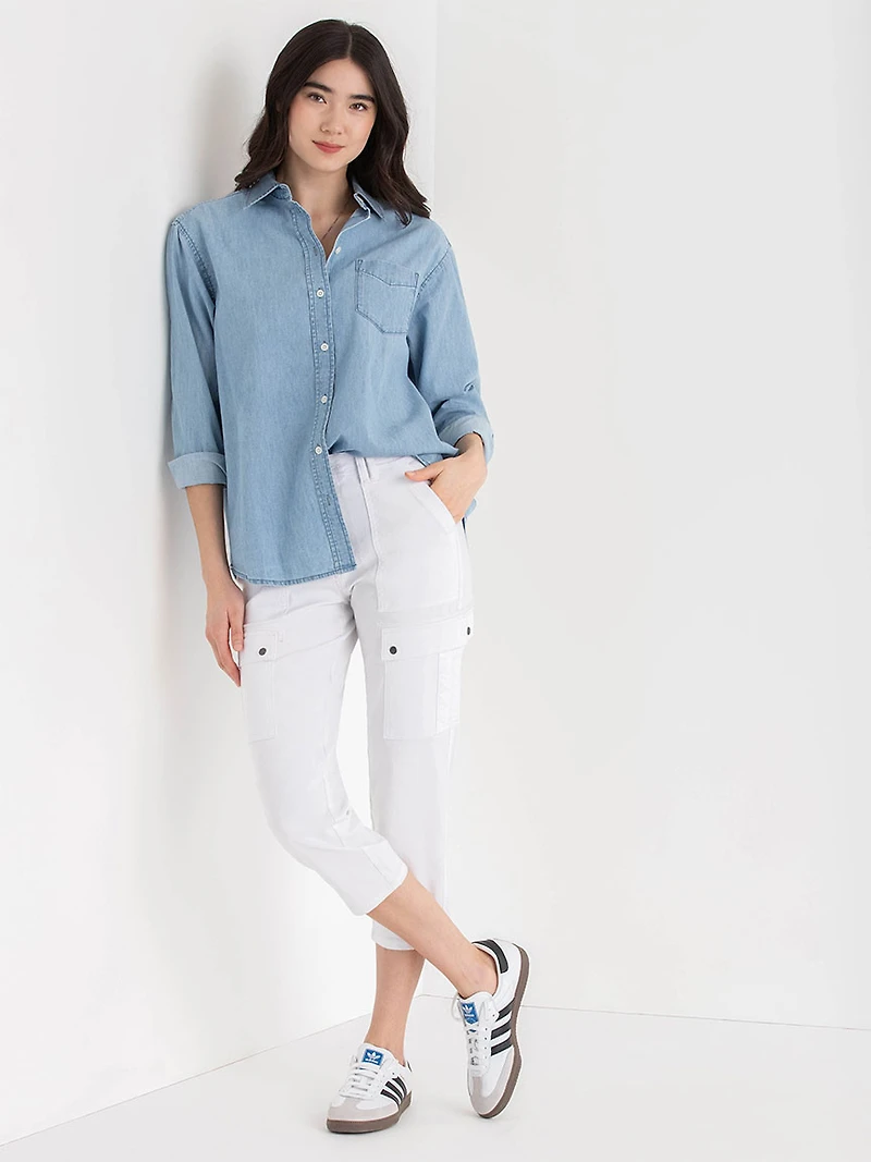 Utility Capri Pant White