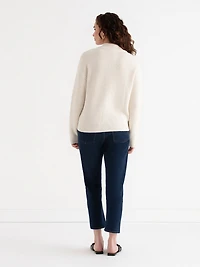 Shaker Stitch Henley Sweater Purple Magic