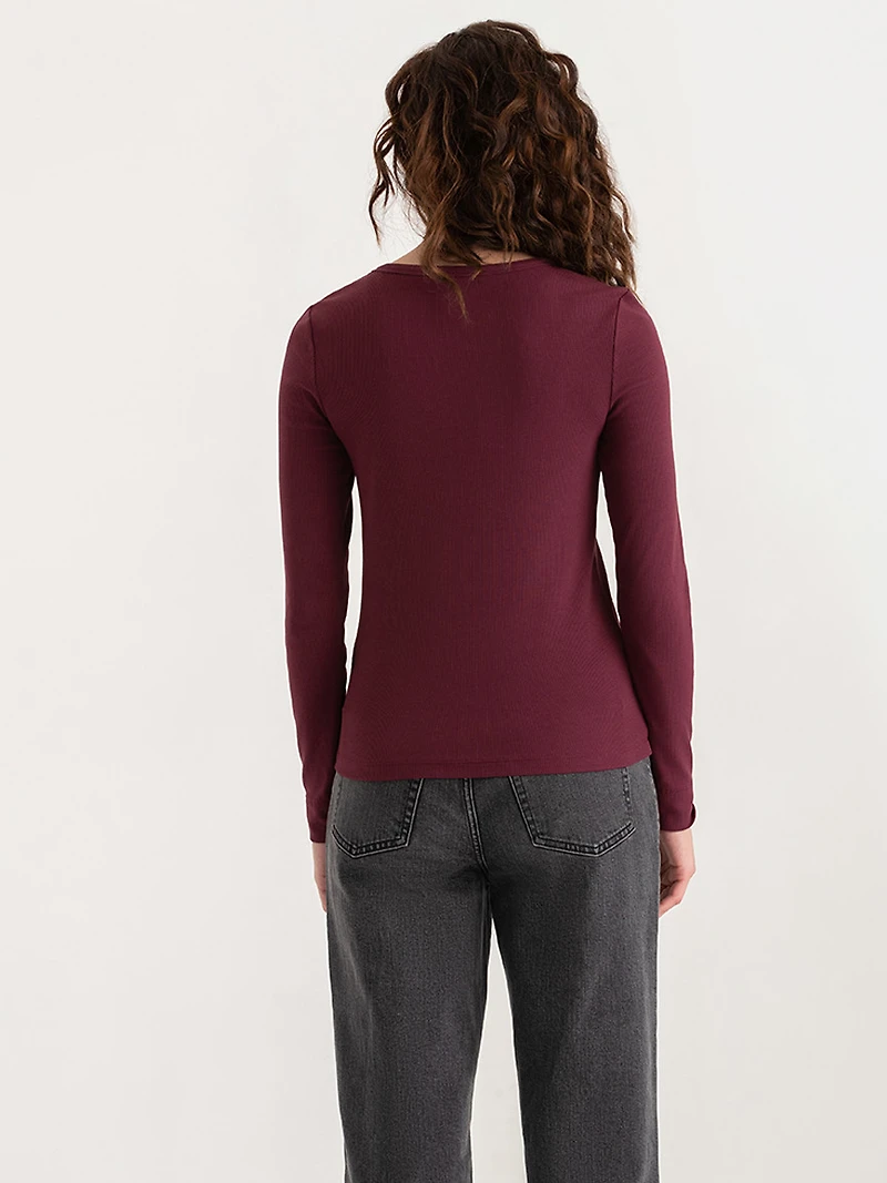 Long Sleeve Henley Shirt Salute