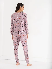Long Sleeve Print Pajama Set Leopard