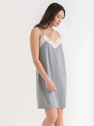 Lace Trim Sleep Dress Salute Polka Dot
