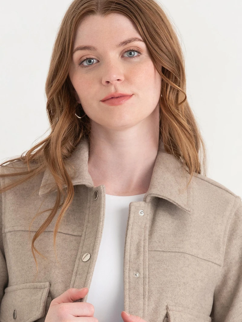 Collared Felt Shacket