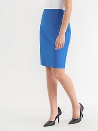 Cotton Sateen Pencil Skirt Directoire Blue