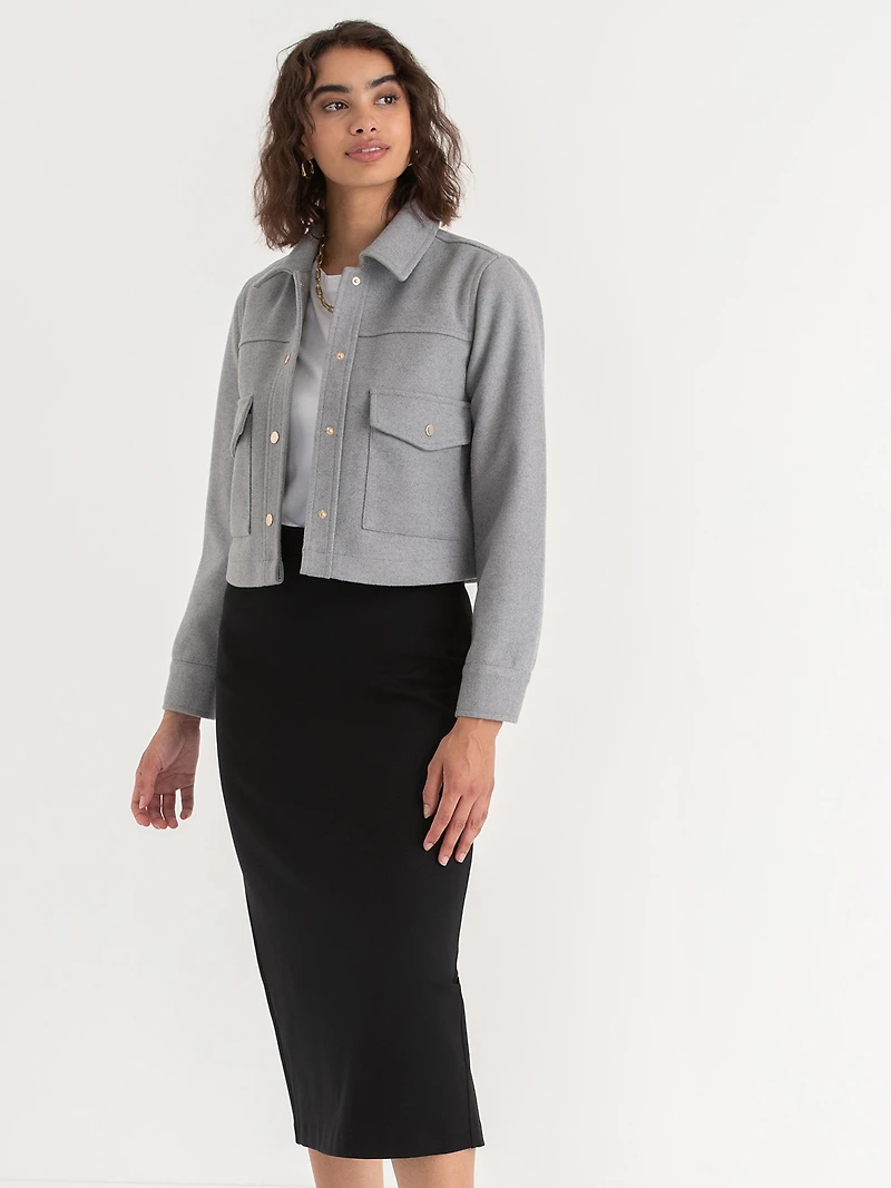 Collared Felt Shacket