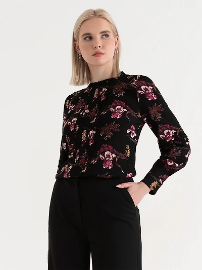Ruffle Floral Blouse