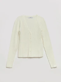 V-Neck Rib Cardigan