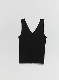 Ribbed V-Neck Tank Top