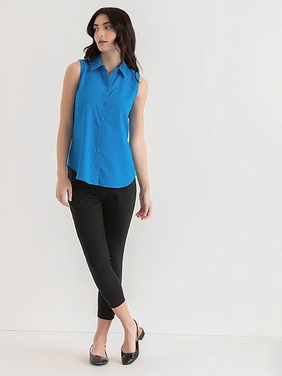 Nicole Sleeveless Collared Shirt