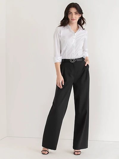 New Talia Fitted Collared Shirt Lucent White