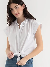 Relaxed Fit Button Up Blouse