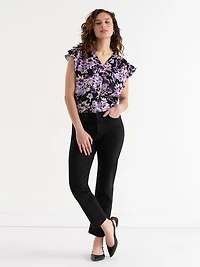 Flutter Sleeve V-Neck Blouse