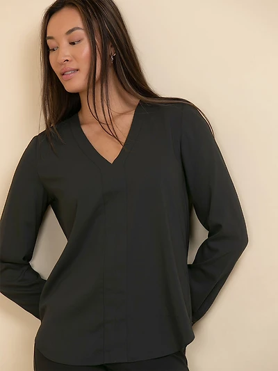 V-Neck Long Sleeve Blouse