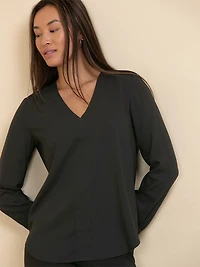 V-Neck Long Sleeve Blouse