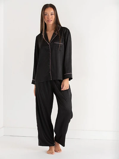 Classic Satin Stripe Pajama Set