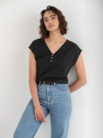 Short Sleeve Henley