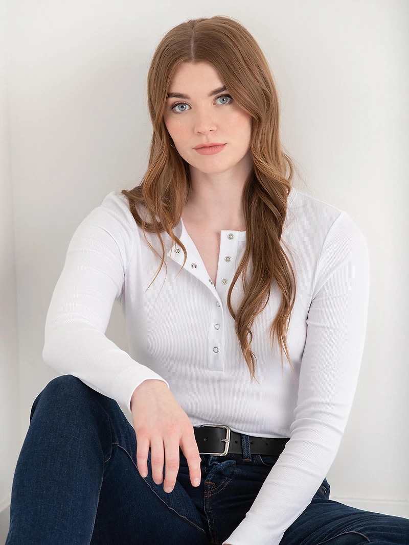 Long-Sleeved Henley Shirt
