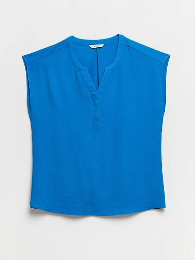 Linny Extend Sleeve Henley Blue