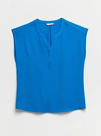 Linny Extend Sleeve Henley Blue