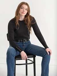 Cashmere-Blend Sweater with Rivet Detail