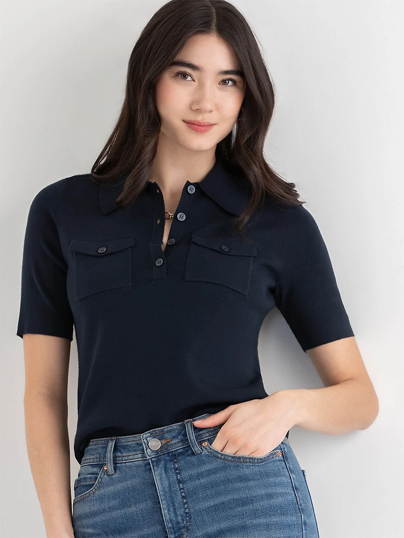 Polo Collar Sweater Tee