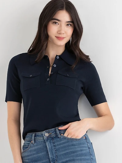 Polo Collar Sweater Tee
