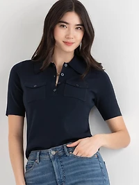 Polo Collar Sweater Tee
