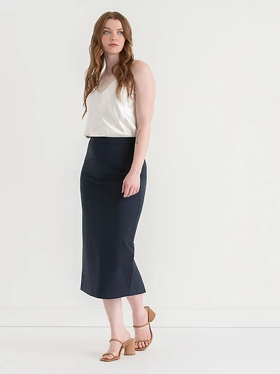 Midi Pencil Skirt Luxe Ponte