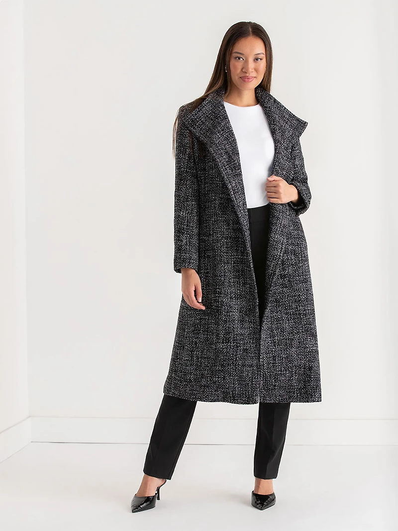 Wool Wrap Patterned Coat