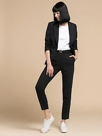 Parker Slim Ankle Pant Soft Black Luxe Tailored