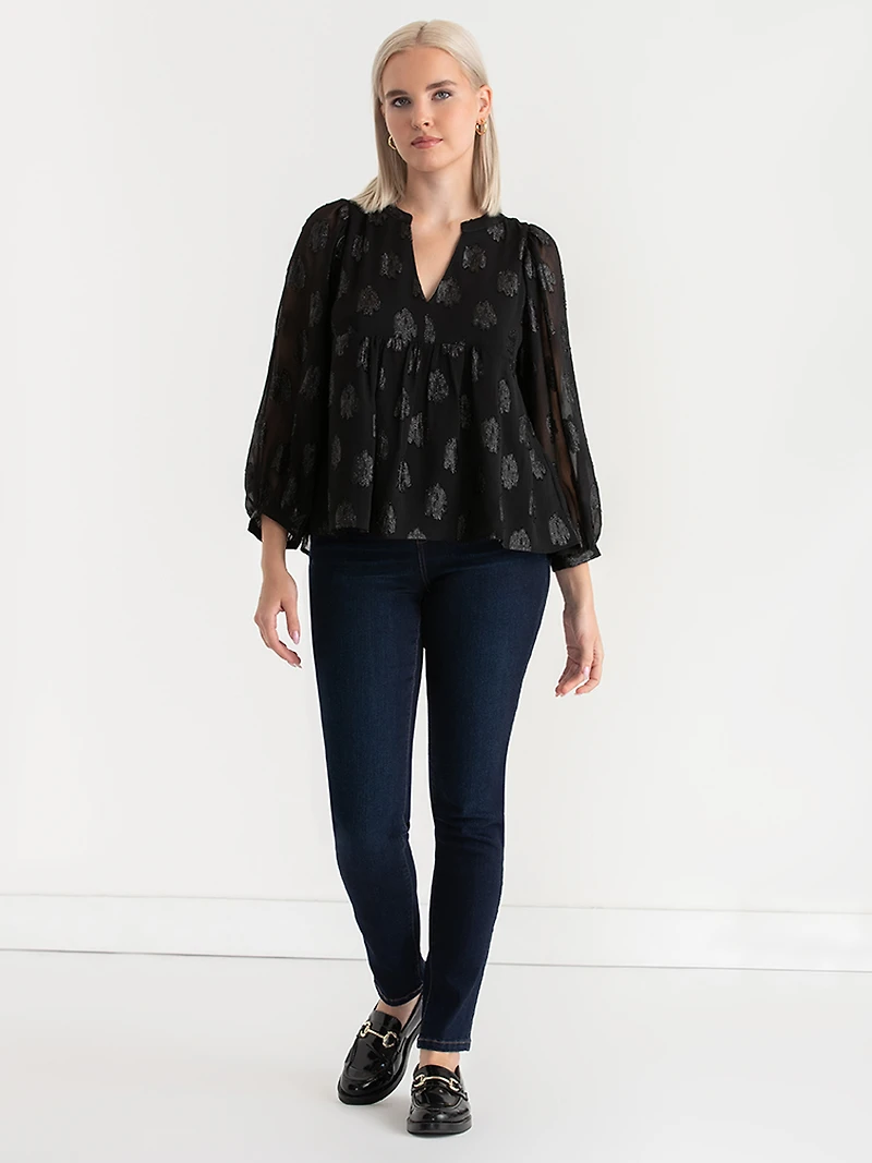 Peasant Blouse with Puff Sleeves