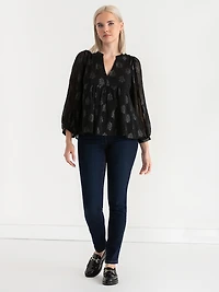 Peasant Blouse with Puff Sleeves