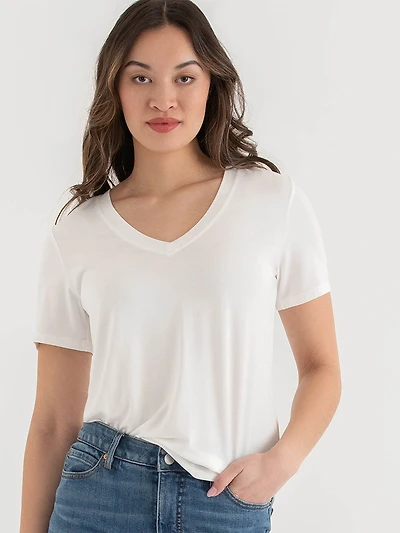 Short Sleeve Modal V-neck Shirt