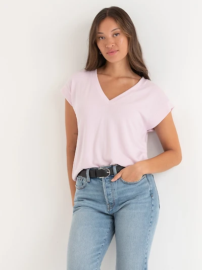 V-Neck Knit Hacci Top