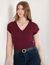 Holly V-Neck Hacci Knit Top