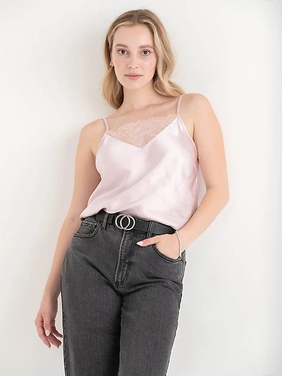 Satin Lace Lilac Snow Camisole