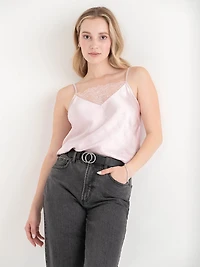 Satin Lace Lilac Snow Camisole