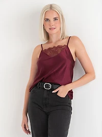 Satin Lace Windsor Wine Camisole