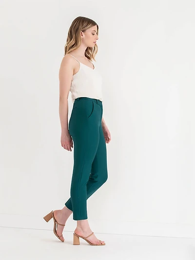 Parker Slim Ankle Pant Deep Teal Luxe Ponte