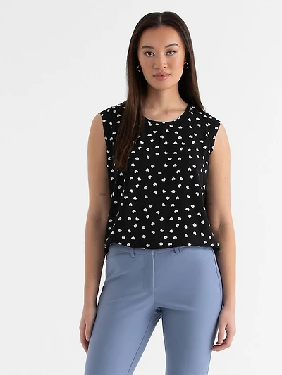 Carrie 2-Layer Cap Sleeve Heart Blouse