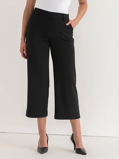 Weslee Wide-Crop Pant Black Iconic Crepe