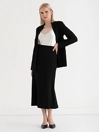 Midi Flute Skirt Iconic Crepe