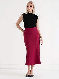 Midi Flute Skirt Iconic Crepe