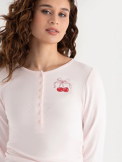 Long Sleeve Fitted Henley